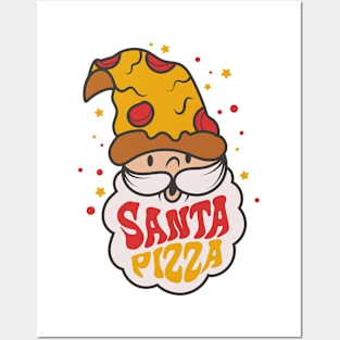 pizza christmas, santa pizza Posters and Art